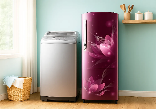 Single Door Fridge and Top Load Washing Machine Combo